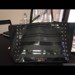 Black and rose gold Victoria Secret Bag